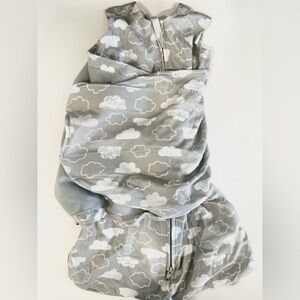 Halo Gray Cloud Print Sleep Sack Swaddle